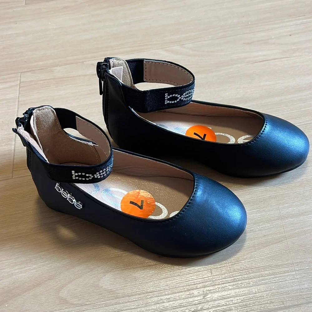 BEBE LITTLE GIRLS BALLET FLAT MARY JANE DRESS SHOE SIZE 7